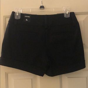 Express Black Cuffed Dress Shorts 0 Petite